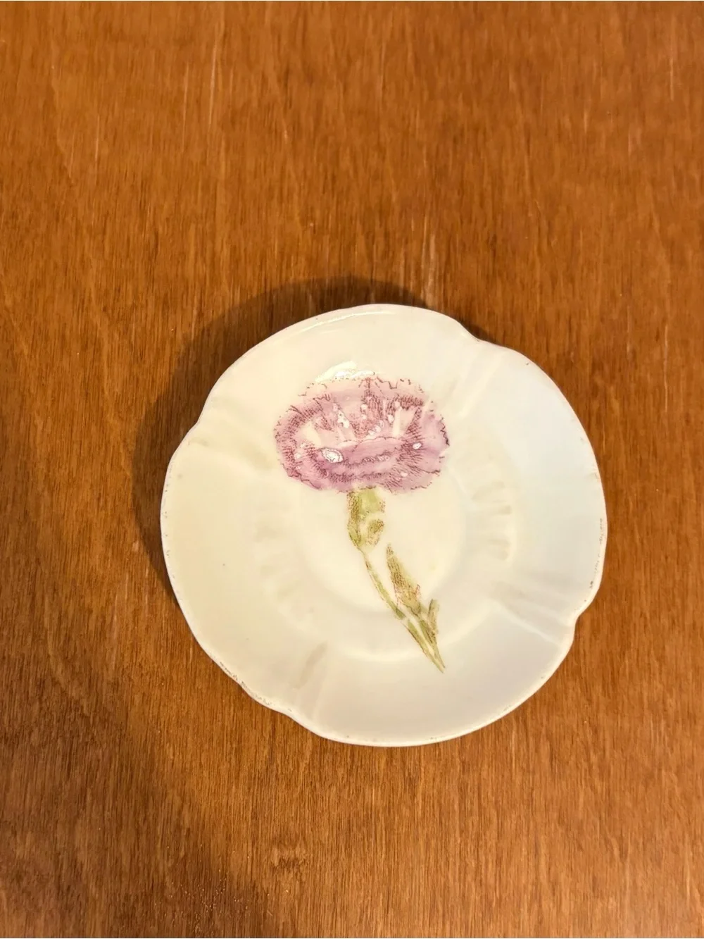 Butter Pat with Pink Carnation